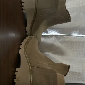 Tan Platform Ankle Boots